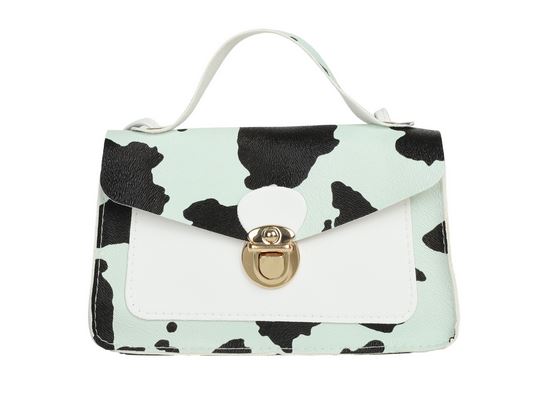 Cow Print Mini- Mint Green