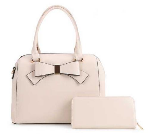 Bow-Tie Satchel- Pale Pink