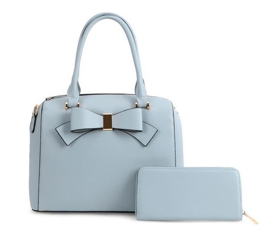 Bow-Tie Satchel- Powder Blue