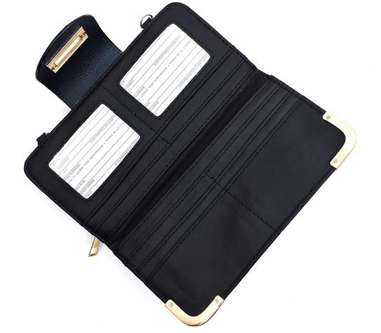 Zebra Bifold Wallet Wristlet- Black