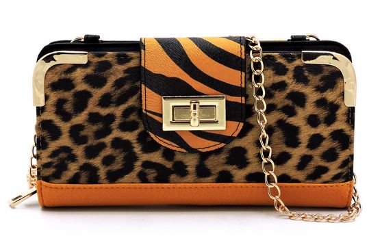 Zebra Bifold Wallet Wristlet- Mustard Yellow