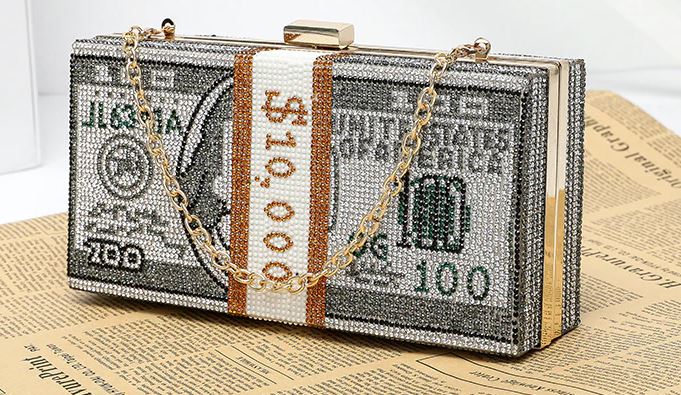 Clutch the Money Bag- Grey