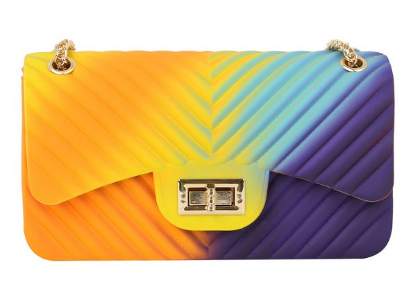 Chevron Jelly Satchel- Purple