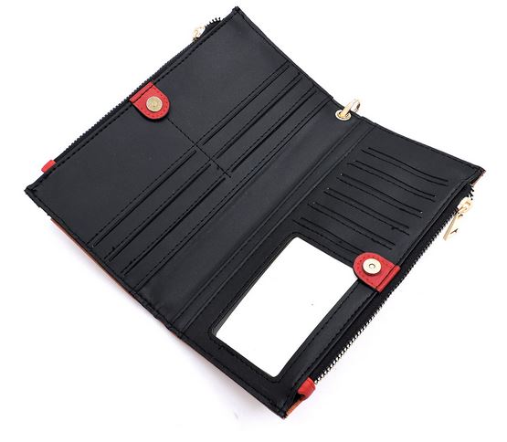 Leopard Crossbody Wallet- Black