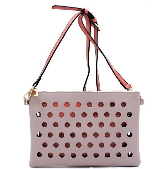 Pink/Coral Laser Cut Crossbody