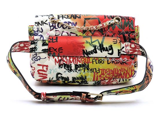 Graffiti Print Versatile Bag- Red