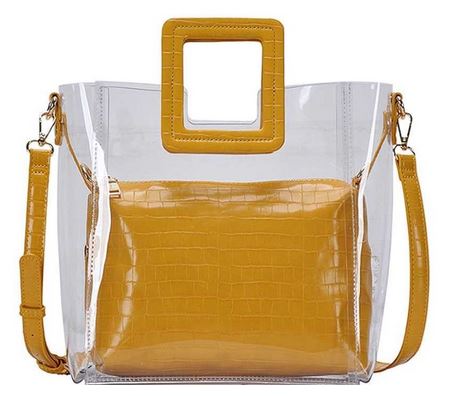 Yellow 2 In 1 Transparent Tote