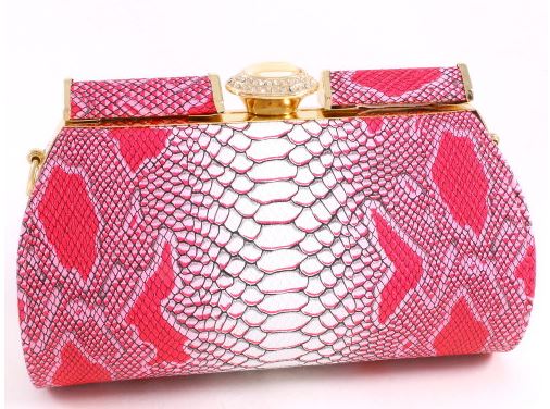 Pink Leatherette Clutch